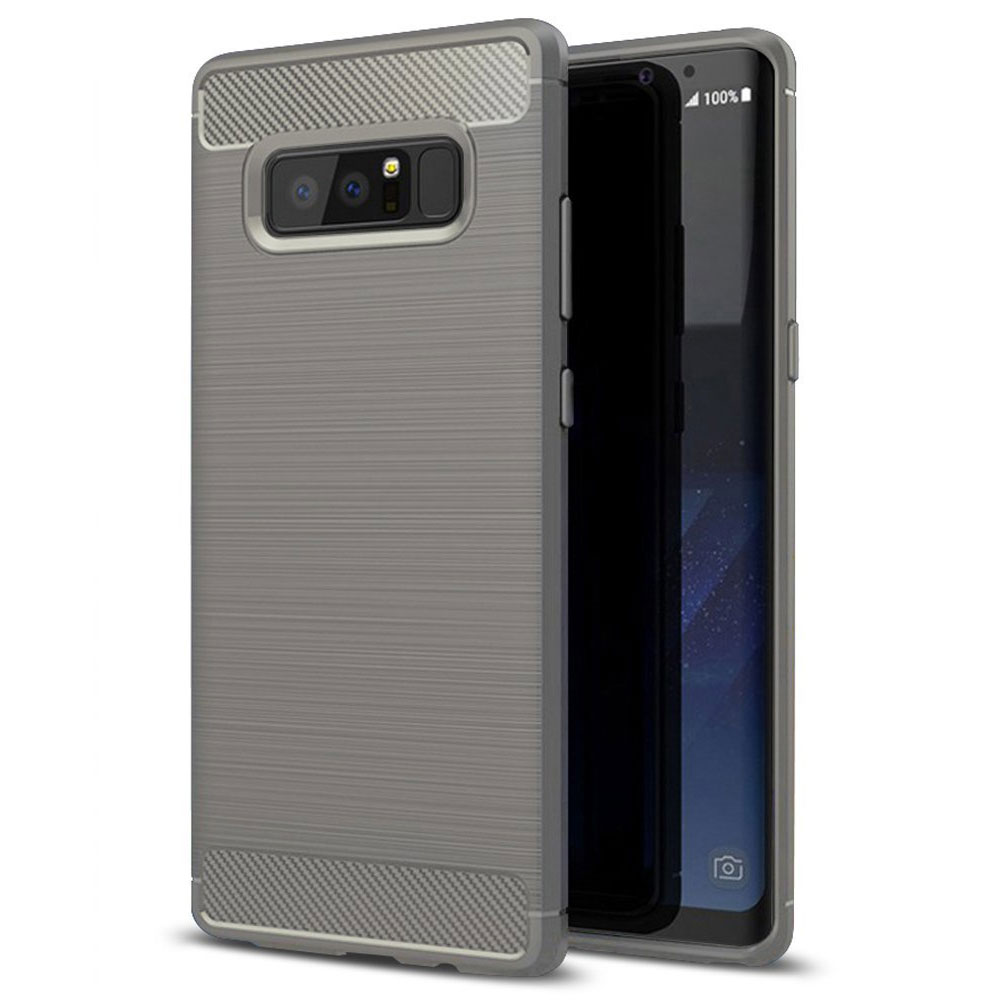 Coque Samsung Galaxy Note 8 Gizmo GrisSilicone Housse Etui Anti rayures Fibre de Carbone Coque de Protection pour Galaxy Note 8 Gizmo Business Maroc